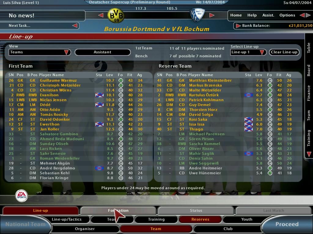 Total Club Manager 2005 screenshot 4 for Xbox
